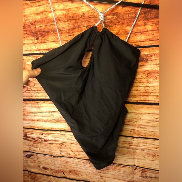 Black One piece with embellished Diamond straps - Picture 2 of 12